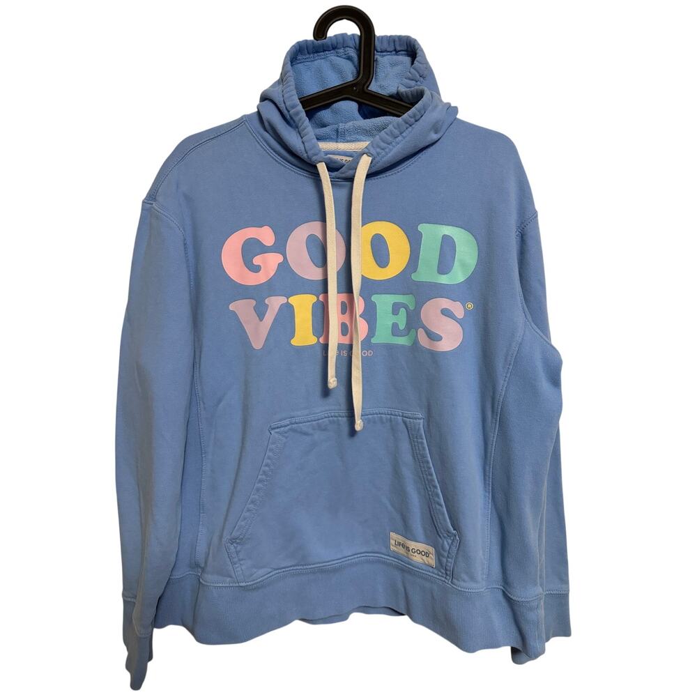 Life Is Good "Good Vibes" Simply True Pullover Hoodie Womens Size L